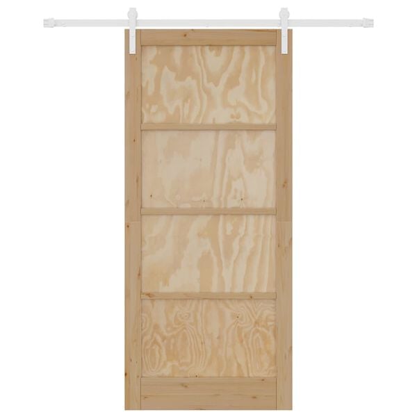 vidaXL Porta Deslizante Castanho 93 x 211 cm