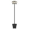 vidaXL Lumin&aacute;ria de Poste com 3 Cabe&ccedil;as e Jardineira Preto