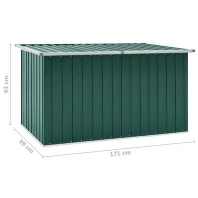 vidaXL Caixa de arrumação para jardim 171x99x93 cm verde