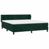 vidaXL Cama com molas/colch&atilde;o 160x200 cm veludo verde-escuro