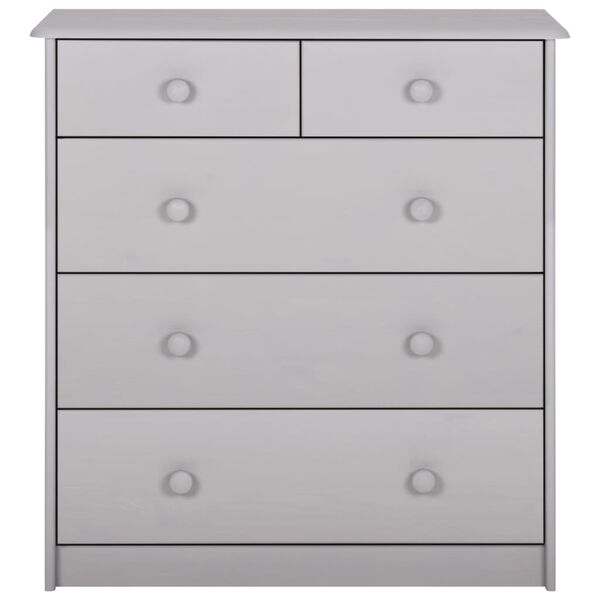 vidaXL C&oacute;moda 75x35x80 cm madeira de pinho maci&ccedil;a cinzento