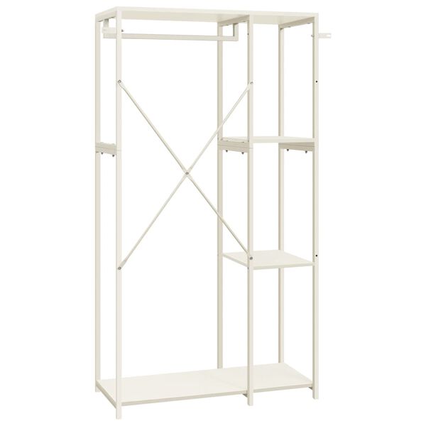 vidaXL Roupeiro 90x40x167 cm metal e contraplacado branco