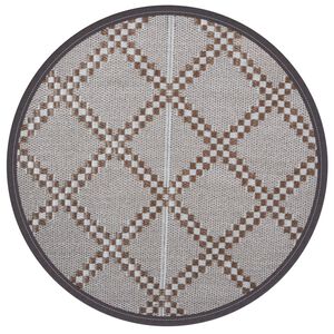 vidaXL Tapete de exterior &Oslash;120 cm ARAKIL PP castanho