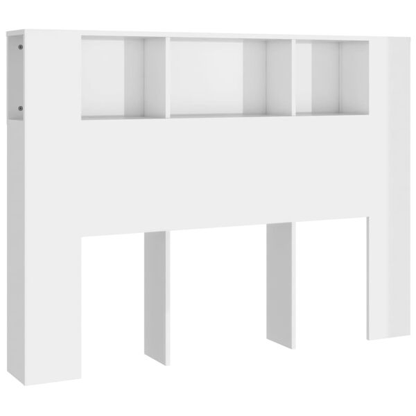 vidaXL Arm&aacute;rio de cabeceira 140x18,5x104,5 cm branco brilhante