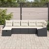 vidaXL Conjunto de Sof&aacute; de Jardim 7 pcs Preto Rattan Sint&eacute;tico