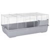 vidaXL Gaiola pequena p/ animais 100x53x46cm polipropileno/metal cinza