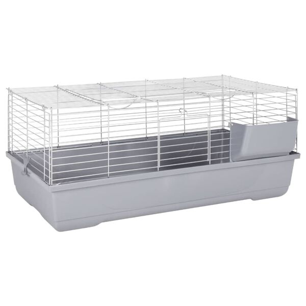 vidaXL Gaiola pequena p/ animais 100x53x46cm polipropileno/metal cinza