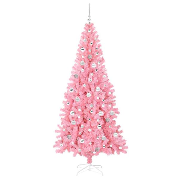 vidaXL &Aacute;rvore de Natal com 300 LEDs com suporte Rosa 210 cm PVC