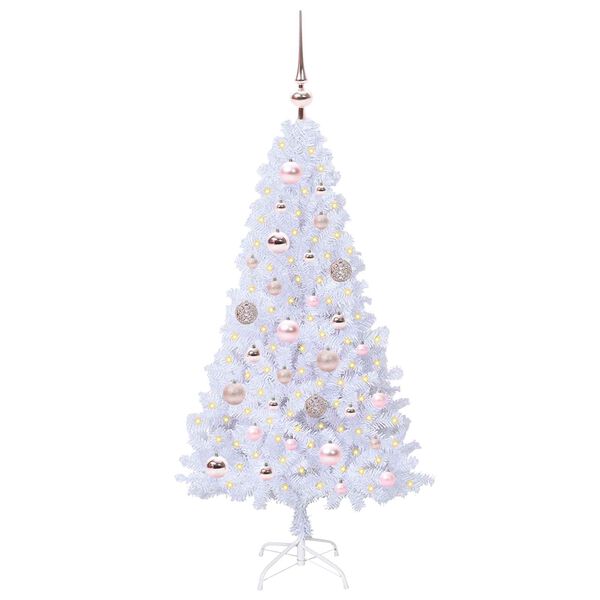 vidaXL &Aacute;rvore de Natal Artificial com 150 LEDs Branco 120 cm PVC e A&ccedil;o