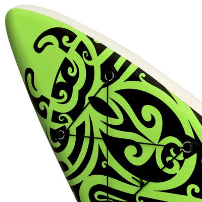 vidaXL Conjunto prancha de paddle SUP insuflável 320x76x15 cm verde
