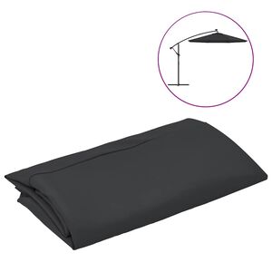 vidaXL Tecido de substitui&ccedil;&atilde;o p/ guarda-sol cantilever 300 cm preto