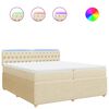 vidaXL Cama com molas/colch&atilde;o 200x200 cm tecido cor creme