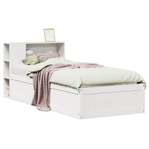 vidaXL Cama sem colch&atilde;o 75x190 cm madeira de pinho maci&ccedil;a branco
