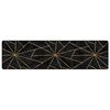 vidaXL Tapete lav&aacute;vel 80x300 cm preto e dourado