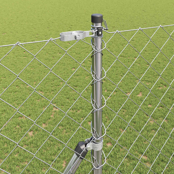 vidaXL Poste de Cerca Prateado 10 x 1,6 m (malha de 60 x 60 mm) A&ccedil;o