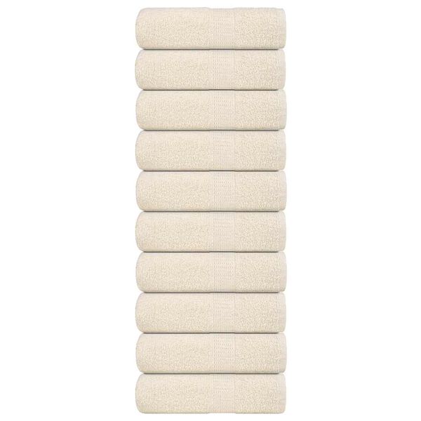 vidaXL Toalhas de bid&eacute; FROGN 10 pcs 30x50 cm 360 g/m&sup2; creme