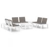 vidaXL 6 pcs conjunto lounge de jardim c/ almofad&otilde;es pl&aacute;stico branco