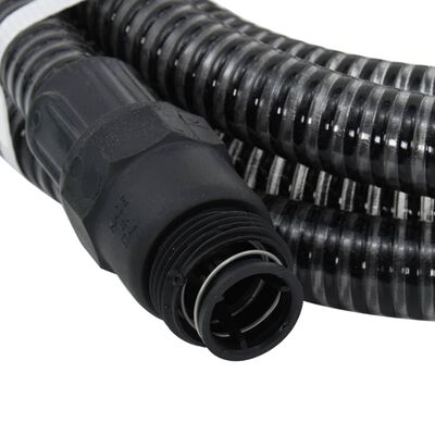 vidaXL Mangueira de sucção com conectores de PVC 1" 4 m PVC preto