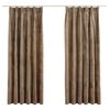 vidaXL Cortinas blackout com ganchos 2 pcs 140x175 cm veludo bege