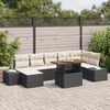 vidaXL Conjunto de Sof&aacute; de Jardim 8 pcs Preto Rattan Sint&eacute;tico
