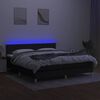 vidaXL Cama box spring c/ colch&atilde;o e LED 180x200 cm tecido preto