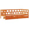vidaXL Sof&aacute;-cama com gavetas sem colch&atilde;o 90x200cm madeira castanho-mel