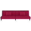 vidaXL Sof&aacute;-cama 2 lugares com duas almofadas veludo vermelho tinto