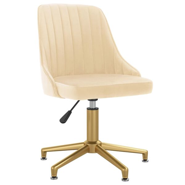 vidaXL Cadeiras de jantar girat&oacute;rias 6 pcs veludo cor creme