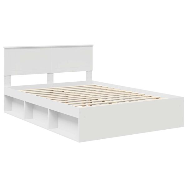 vidaXL Estrutura da Cama com cabeceira Branco 135 x 190 cm