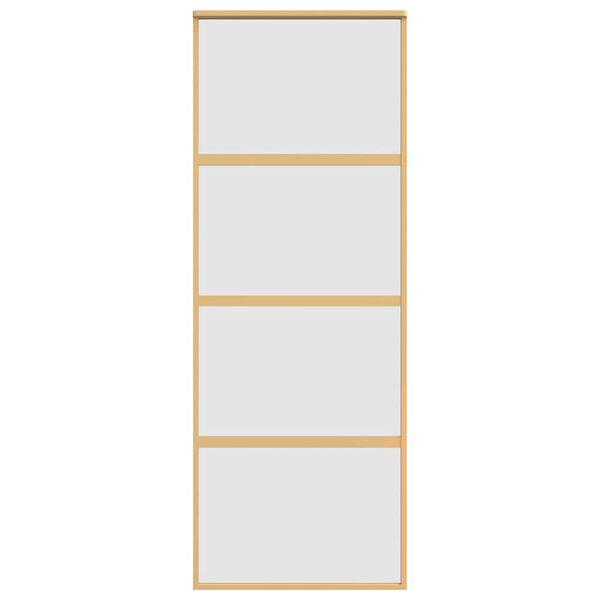 vidaXL Porta deslizante 76x205 cm vidro ESG fosco/alumínio dourado