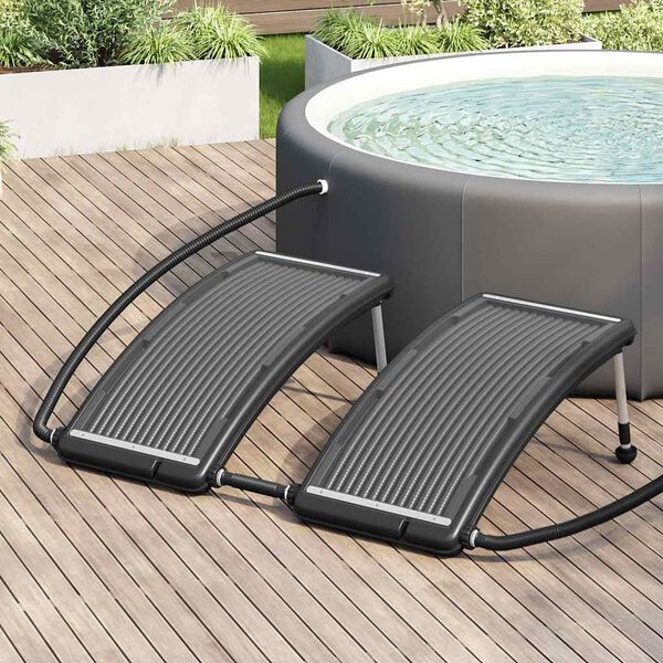 vidaXL Painéis de aquecimento solar curvos p/ piscina 2 pcs 110x65 cm