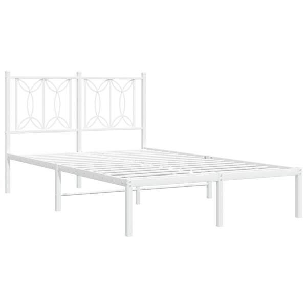 vidaXL Estrutura de cama com cabeceira 120x200 cm metal branco