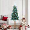 vidaXL Árvore de Natal Slim com 300 LEDs com suporte Verde 180 cm