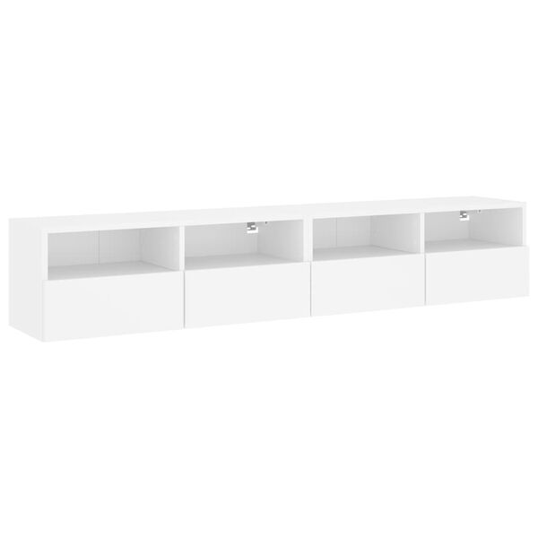 vidaXL M&oacute;veis parede p/ TV 2pcs 80x30x30cm derivados de madeira branco