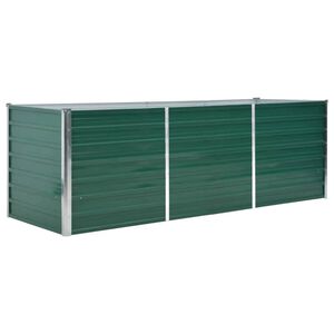 vidaXL Canteiro elevado de jardim a&ccedil;o galvanizado 240x80x77 cm verde