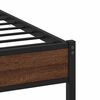 vidaXL Estrutura de cama sem colch&atilde;o 107x203cm metal carvalho castanho