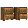 vidaXL Mesa cabeceira 2pcs 30x30x40cm derivado madeira carvalho fumado