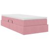 vidaXL Cama com arruma&ccedil;&atilde;o e colch&atilde;o Rosa 90 x 190 cm Veludo