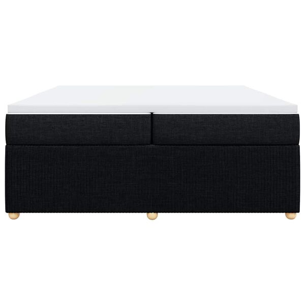 vidaXL Cama com molas/colch&atilde;o 200x200 cm tecido preto