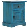 vidaXL Mesa de cabeceira madeira de mangueira maci&ccedil;a 40x30x50 cm azul