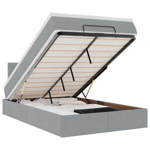 vidaXL Cama otomana com colch&atilde;o 120x200 cm tecido cinzento claro