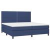 vidaXL Cama box spring c/ colch&atilde;o e LED 200x200 cm tecido azul