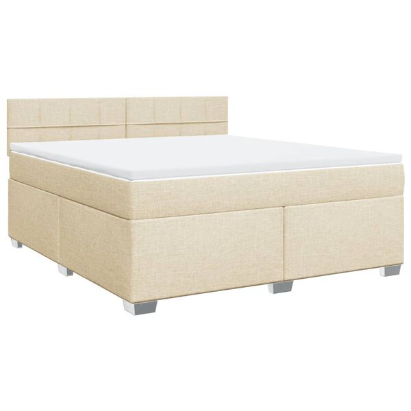 vidaXL Cama com molas/colch&atilde;o 180x200 cm tecido cor creme