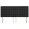 vidaXL Cabeceira de cama c/ abas couro artif. 203x16x118/128 cm preto