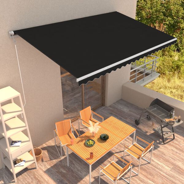 vidaXL Toldo retr&aacute;til autom&aacute;tico 500x300 cm antracite
