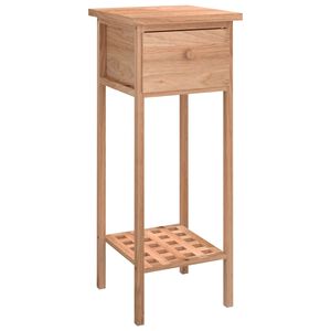 vidaXL Mesa de apoio com gaveta 25x25x60cm madeira de nogueira maci&ccedil;a