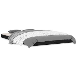 vidaXL Estrutura cama de casal pequena 120x190 cm pinho maci&ccedil;o preto