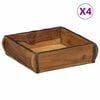 vidaXL Tabuleiro 4 unid. Castanho 29 x 31 x 10 cm