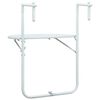 vidaXL Mesa varanda pendurar 60x64x83,5cm pl&aacute;stico aspeto vime branco