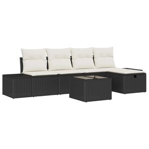 vidaXL Conjunto de Sof&aacute;s com almofada 6 pcs vime PE
